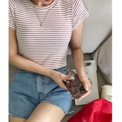 Striped Slim Fit Crop Top