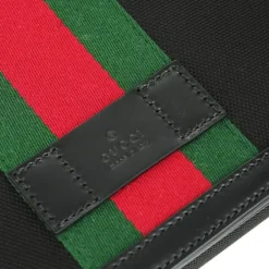 Techno Canvas Web Stripe Black Messenger Bag 630921