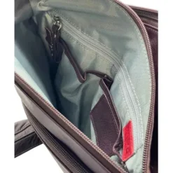 VAANYA Cowhide Leather Zipped Crossbody Bag(RAISIN)