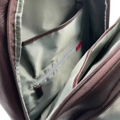 VERNON Business Leather Zipped Travel Backpack(brown)