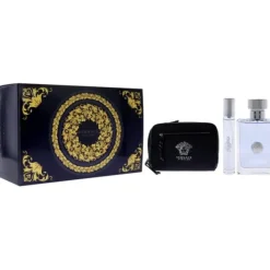 Versace Pour Homme by Versace for Men - 3 Pc Gift Set 3.4oz EDT Spray, 0.34oz EDT Spray, Pouch