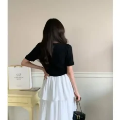 V-Neck Button Front Top