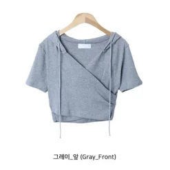 V-Neck Crop Hoodie