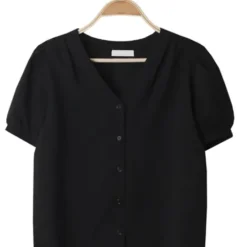 V-Neck Puff Sleeve Blouse