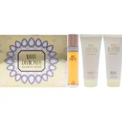 White Diamonds by Elizabeth Taylor for Women Pc Gift Set EDT Spray, Body Lotion, Body Wash