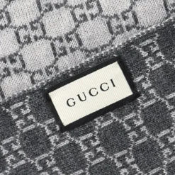 Wool Web Stripe GG Guccissima Scarf 438253